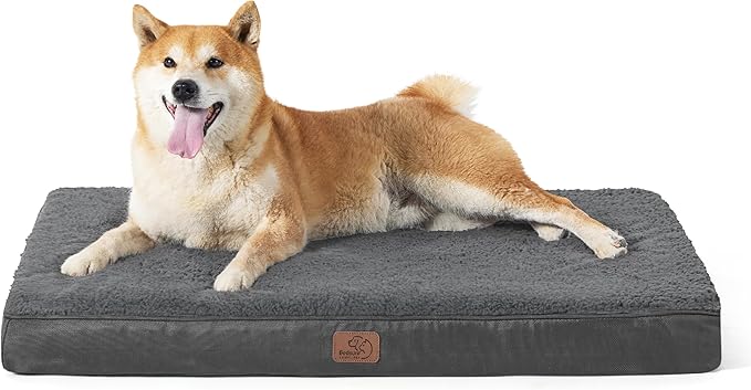 Bedsure Dog Beds Large Sized Dog - Orthopedic Flat Pet Beds with Removable Washable Cover, Egg Crate Foam Puppy Mat, Suitable for Pet Up to 65 lbs-Mewly Pet