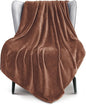 Exclusivo Mezcla Extra Large Fleece Throw Blanket for Couch, Sofa, 300GSM Super Soft and Warm Blankets, Brown Throw All Season Use, Cozy, Plush, Lightweight, 50x70 Inches