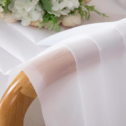 OVZME White Sheer Curtains 63 inch Length 2 Panels for Bedroom Living Room, Light Filtering Dual Rod Pocket Voile, Each 42 Width by 63 Length.