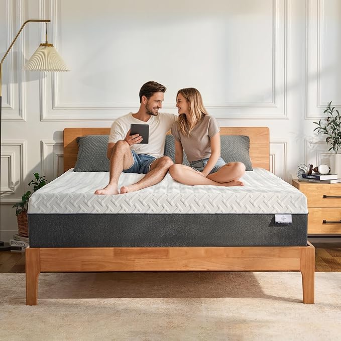 10 Inch King Green Tea Memory Foam Mattress for Cool Sleep & Pressure Relief, Bed in a Box, Removable Cover No Fiberglass, CertiPUR-US Certified