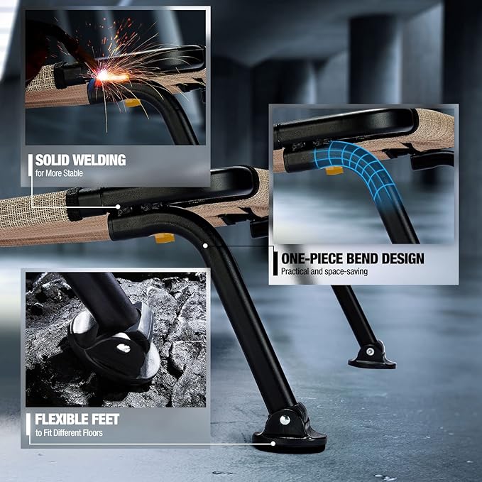 Veehoo Outdoor Elevated Dog Bed, Cooling Raised Dog Cots Beds for Medium Dogs, Portable Waterproof Curved Dogs Hammock Bed for Outside, up to 100lbs, Black Legs, Beige 32"-Mewly Pet