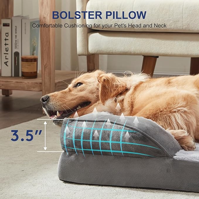 FURTIME Orthopedic Small Dog Beds - Waterproof Ultra Comfy Supportive Foam Pet Couch with Removable Washable Cover, Nonskid Bottom-Mewly Pet