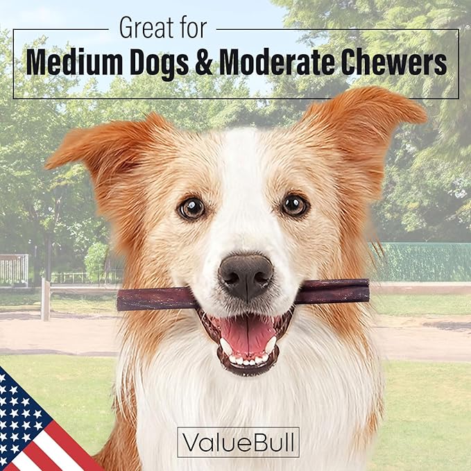 ValueBull USA Collagen Sticks for Dogs, 6 Inch Medium Chews, Natural Long-Lasting Dog Treats, 100 Count Bulk Pack - Promotes Joint, Skin & Coat Health with Glucosamine and Chondroitin-Mewly Pet
