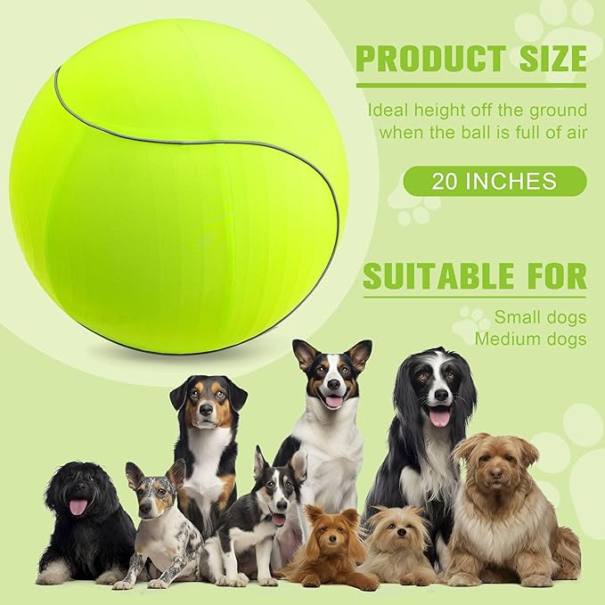 Herding Ball for Dogs & Horses - 20" with Cover Large Green Ball with Pump-Mewly Pet