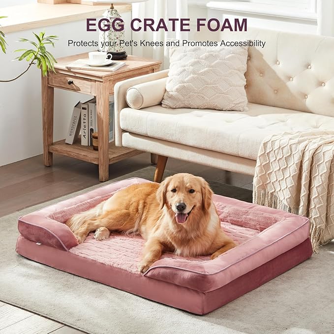FURTIME Orthopedic Bed for Large Dogs, XL Washable Dog Beds Large Sized Dog, Comfy Supportive Foam Pet Couch Bed with Removable Washable Cover, Waterproof Extra Large Sofa Bed Foam and Nonskid Bottom-Mewly Pet