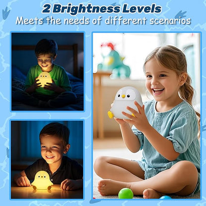 Penguin Gifts, Cute Penguin Night Light, Animal Silicone Nursery Lamp with Dimming and Timing Function, Cute Decor Lights