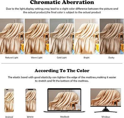 NEWCOSPLAY Super Soft King Blanket Brown Premium Silky Flannel Fleece Leaves Pattern Lightweight Bed Blanket All Season Use (Brown, King(90"x110"))
