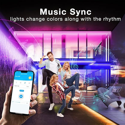 100ft Outdoor LED Strip Lights Waterproof, IP67 Waterproof LED Light Strips with Remote and APP Control, Timing, Music Sync RGB Exterior LED Rope Lights for Outside, Roof, Deck, Balcony, Garden, Pool