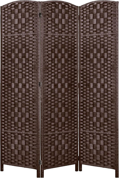 Rose Home Fashion 6 ft Tall Room Divider, Room Dividers and Folding Privacy Screens, 15.7in Privacy Screen 3 Panel Partition Temporary Wall Separation for Private, Brown
