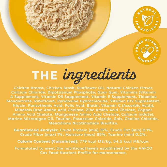 Applaws Vitality Wet Cat Food in Broth, Natural Canned Cat Food, Wet Food for Cats with Added Vitamins and Minerals, Grain Free, Carrageenan Free, Chicken Breast in Broth (24 Count, 5.5oz Cans)-Mewly Pet