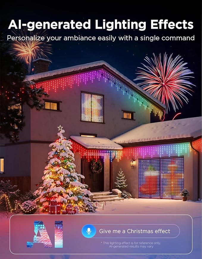 Govee Christmas Lights 2, RGBWIC 328FT 1000LEDs String Lights for Holiday Decor, Smart Indoor Outdoor LED Decoration, Shape Mapping Function, 130+ Scene Modes, APP Control, Clear Wire