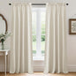 RYB HOME Curtains & Drapes Linen Sheer, Light Filtering Curtains 63 inches Long, Weave Textured/Rod Pocket, Cream Colored, W 52 x L 63 inches, 2 Panels Set