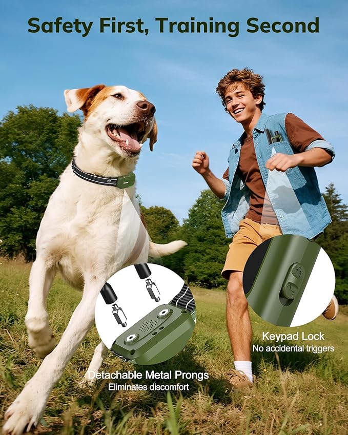 Jugbow Dog Shock Collar - 4500FT Dog Training Collar with Remote, IPX8 Waterproof Electric Dog Collar with 4 Training Modes, Security Lock, Rechargeable eCollar for 10-120lbs Small Medium Large Dogs