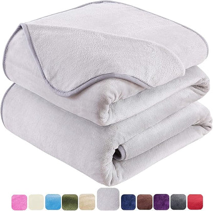 Soft King Size Blanket All Season Warm Fuzzy Microplush Lightweight Thermal Fleece Blankets for Couch Bed Sofa,90x108 Inches,Gray