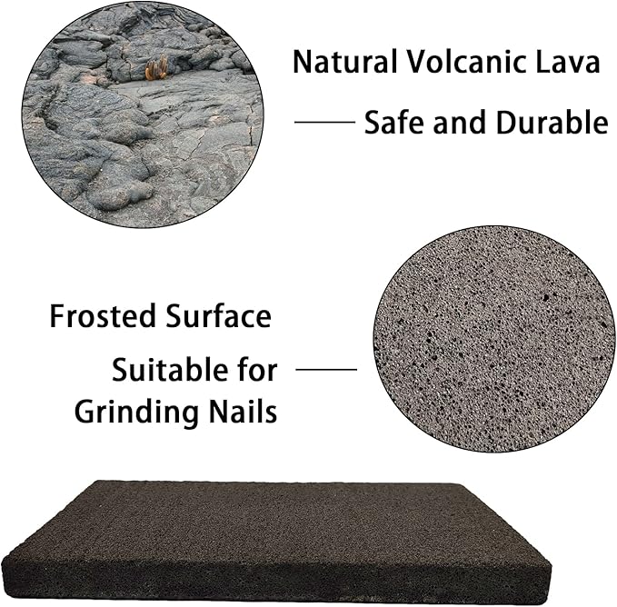 BNOSDM Rabbit Grinding Claw Pads Bunny Scratch Foot Pads Natural Hamster Lava Stone for Teeth Grinding Black Guinea Pig Scratching Board Chew Toy for Ferret Chinchilla Mouse-Mewly Pet