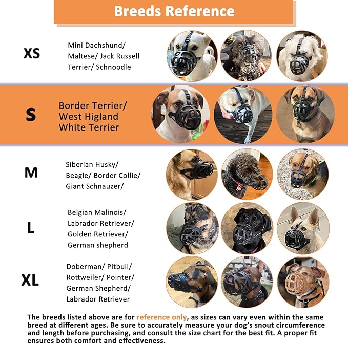 BARKLESS Dog Muzzle, Basket Muzzle for Biting, Chewing and Scavenging, Humane Cage Mouth Cover, Perfect for Grooming and Training Small Aggressive Reactive Dogs (S, Brown)-Mewly Pet