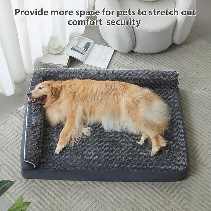 BFPETHOME Orthopedic Dog Beds for Large Dogs-Waterproof Sofa Dog Bed with Removable Washable Cover, Large Pet Bed with Waterproof Lining and Nonskid Bottom, Pet Bed for Dogs-Mewly Pet