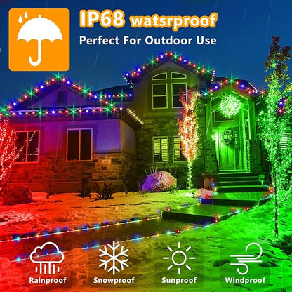 Solar String Lights Outdoor Waterproof, 66ft 200 LED Rope Lights USB & Solar Powered, 8 Modes Multicolor Fairy Lights with Remote for Christmas Garden Patio Deck Tree Pool Trampoline Wedding