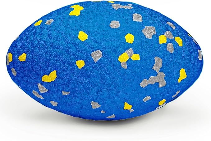 4.72" Indestructible Large Rugby Balls for Aggressive Chewers Durable Olive Bouncy Interactive Football Toy for Dogs Fetch Game Lightweight Floating Outdoor Training, Blue-Mewly Pet
