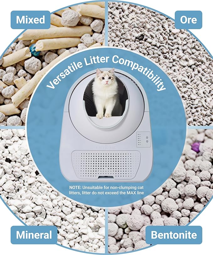 CATLINK 2025 Upgrade Automatic Cat Litter Box Self Cleaning for Multiple Cats with Mat, Double Odor Removal, Cat Litter Box for Cats from 3.5～22 lbs-Mewly Pet