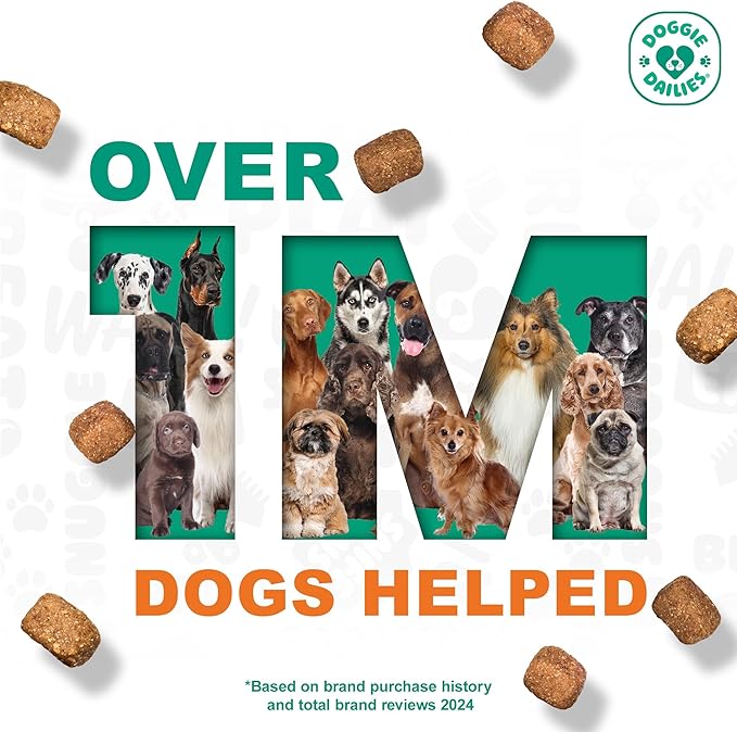 Doggie Dailies Probiotics for Dogs - Advanced Dog Probiotics with Prebiotics - Promotes Digestive Health - Supports Immune System and Overall Health (Pumpkin) 225 Soft Chews-Mewly Pet