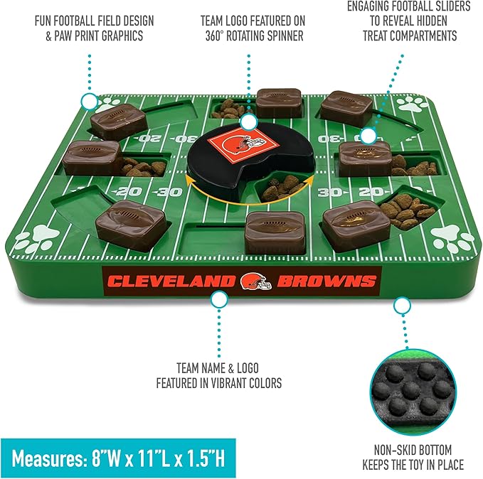 Pets First NFL Cleveland Browns Puzzle Treat Dog Toy - Interactive Toy for Dogs-Mewly Pet