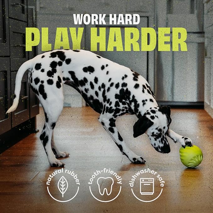 Benebone Pawbler - Natural Rubber Interactive Enrichment Treat and Kibble Dispensing Dog Toy – Great for Boredom - Medium/Large-Mewly Pet