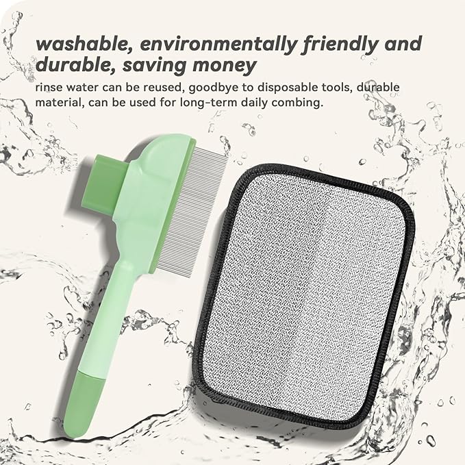 Pet Hair Removal Kit – Static Hair Removal Glove & Shedding Comb for Cats & Dogs, Removes Hair from Clothing, Furniture, Carpets & Bedding, Tackles Tangles, Fleas & Dander-Mewly Pet