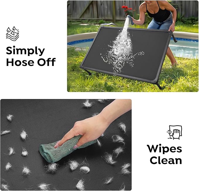 Veehoo Chew Proof Dog Bed - Large Dogs' Non-Chewable, Anti-Scratch Training Platform Hammock, Cooling Off-Ground Cots, CWC2420ACP-Mewly Pet