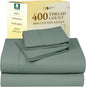 California Design Den Queen Sheet Set - Soft 400 Thread Count Sateen, Natural 100% Cotton Sheets, Deep Pockets with All Around Elastic for a Snug Fit, Cool & Durable Bedding Set - Sage Green