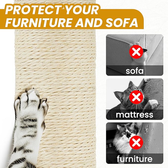 55 Inch Large Cat Tree Tower for Indoor Cats with Hammock Green Leaves Sisal Scratching Post, Plush Hang Ball Play Furniture for Kittens & Adult Cats, New Beige-Mewly Pet