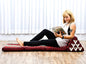 Leewadee - Comfortable Japanese Floor Mattress - Thai Floor Bed with Triangle Cushion - Futon Mattress - Thai Massage Mat, 67 x 21 inches, Red, Kapok Filling