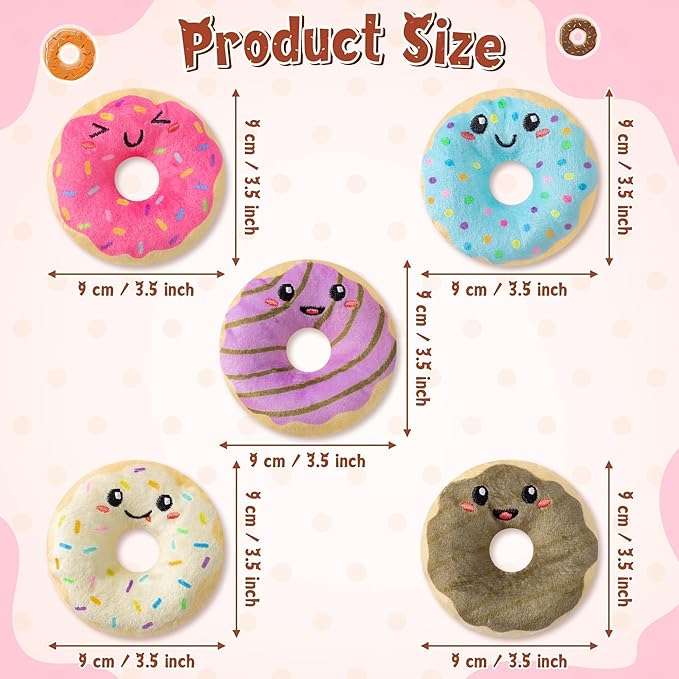 L1rabe Fall Donut Catnip Stuffed Toys - 5Pcs Funny Dessert Cat Toys Black Cat Appreciation Day Pet Supplies, Indoor Cats Chew Bite Teething Tools Kittens Catmint Birthday Gifts Interactive Supplies-Mewly Pet