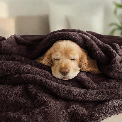 Exclusivo Mezcla Plush Fuzzy Fleece Bed Blanket Twin Size, Super Soft, Fluffy and Warm Blankets, Suitable for All Seasons (Coffee, 90x66 Inches)