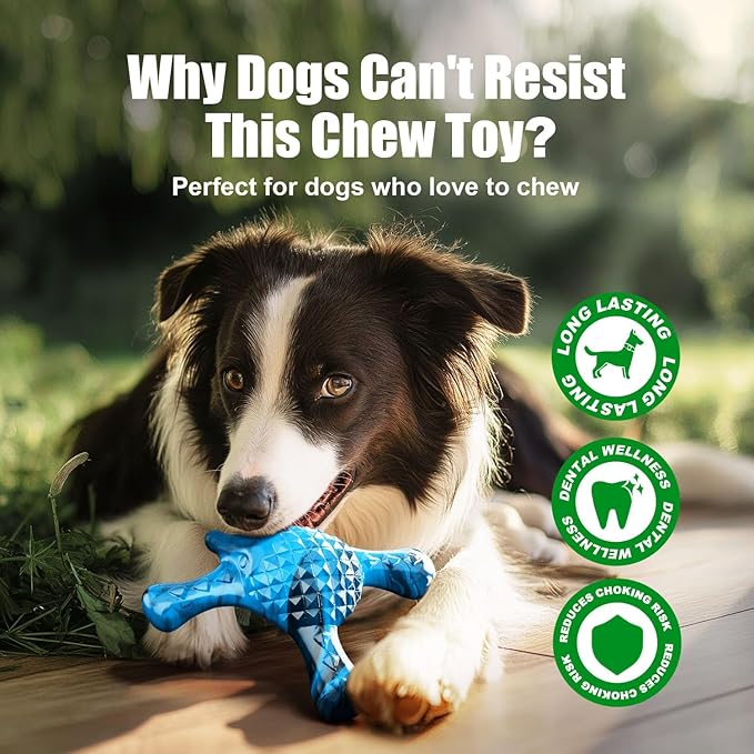 Dog Toys for Aggressive Chewers, Nylon Indestructible Toy for Medium Large Dogs, Hedgehog-Shaped Chew Toys with Bacon Flavor, Long Lasting, Dog Toys for Boredom, Blue-Mewly Pet