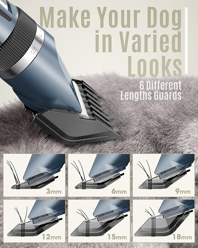 oneisall Dog Shaver Clippers Low Noise Rechargeable Cordless Electric Quiet Hair Clippers Set for Dogs Cats Pets-Mewly Pet