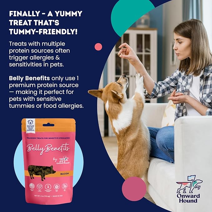 Training Treats for Dogs - Soft Bacon - Low Calorie Dog Training Treats for Sensitive Stomachs with Single Source Premium Protein, Corn Free, & Soy Free Formula - 4 oz