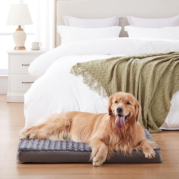 Orthopedic Memory Foam Dog Bed, Cooling Dog Beds for Extra Large Dogs -Waterproof Pet Bed for Crate with Removable Washable Cover, Ideal for Arthritic Dogs, XL(41inch,90Lbs)-Mewly Pet