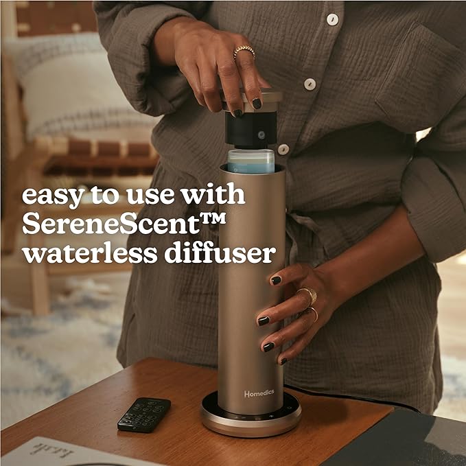 Homedics SereneScent Maldives Escape, Fresh & Woody Home Fragrance Oil, 120 ml, for use with Homedics SereneScent Waterless Diffuser (ARMH-970/973), Clean & Natural, up to 100% USDA Biobased
