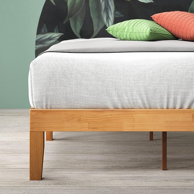 ZINUS Moiz Wood Platform Bed Frame, Wood Slat Support, No Box Spring Needed, Easy Assembly, Natural, Twin