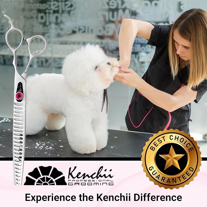 Kenchii Love Dog Grooming Scissors, 22 Tooth Blender Shears, Dog Scissors for Grooming, Professional Pet Grooming Scissors, Heavy Duty, Durable and Sharp-Mewly Pet