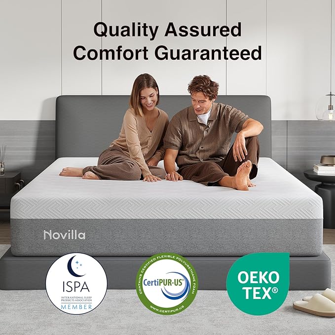 Novilla Mattress Queen Size, 14 Inch Gel Queen Memory Foam Mattress in a Box for Suppotive, Pressure Relieving & Plush Comfort, Bliss