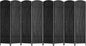 FDW Room Divider 8 Panel Folding Privacy Divider 6 Ft Indoor Wall Divider Portable Partition Wood Screen, Coal Black