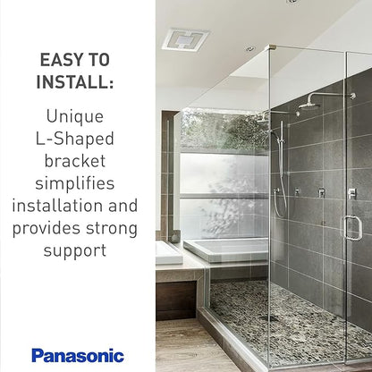 Panasonic WhisperValue Ceiling/Wall Mount Bathroom Exhaust Fan with Dimmable LED Light, 50-80-100 CFM, FV-0510VSL1