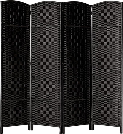 Rose Home Fashion 6 ft Tall Room Divider, Room Dividers and Folding Privacy Screens, 15.7in Privacy Screen 4 Panel Partition Temporary Wall Separation for Private, Black