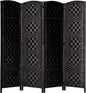 Rose Home Fashion 6 ft Tall Room Divider, Room Dividers and Folding Privacy Screens, 15.7in Privacy Screen 4 Panel Partition Temporary Wall Separation for Private, Black