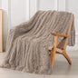 Tuddrom Decorative Extra Soft Faux Fur Throw Blanket 70"x78",Solid Reversible Fuzzy Lightweight Long Hair Shaggy Blanket,Fluffy Cozy Plush Fleece Comfy Microfiber Blanket for Couch Sofa Bed,Khaki