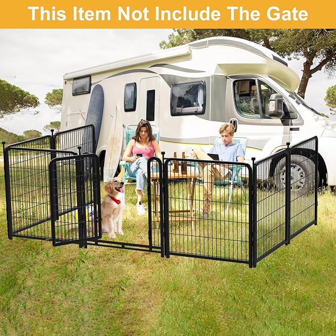 Garden Fence 36 Inch 14 Panels Without Gate, Inside and Outside, Total 31 Ft(l) Garden Fence for Yard and Dog, Black Dog Pen, Heavy Duty Pet Puppy Exercise Pen for Rv Camping-Mewly Pet