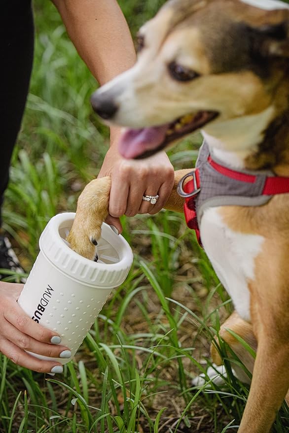 Dexas MudBuster Portable Dog Paw Cleaner, Medium, Bright White Special Edition, Premium Pet Supplies and Accessories-Mewly Pet