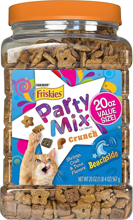 Purina Party Mix Crunch Beachside Cat Treats (1.25 Pound (Pack of 1), Beachside Crunch)-Mewly Pet
